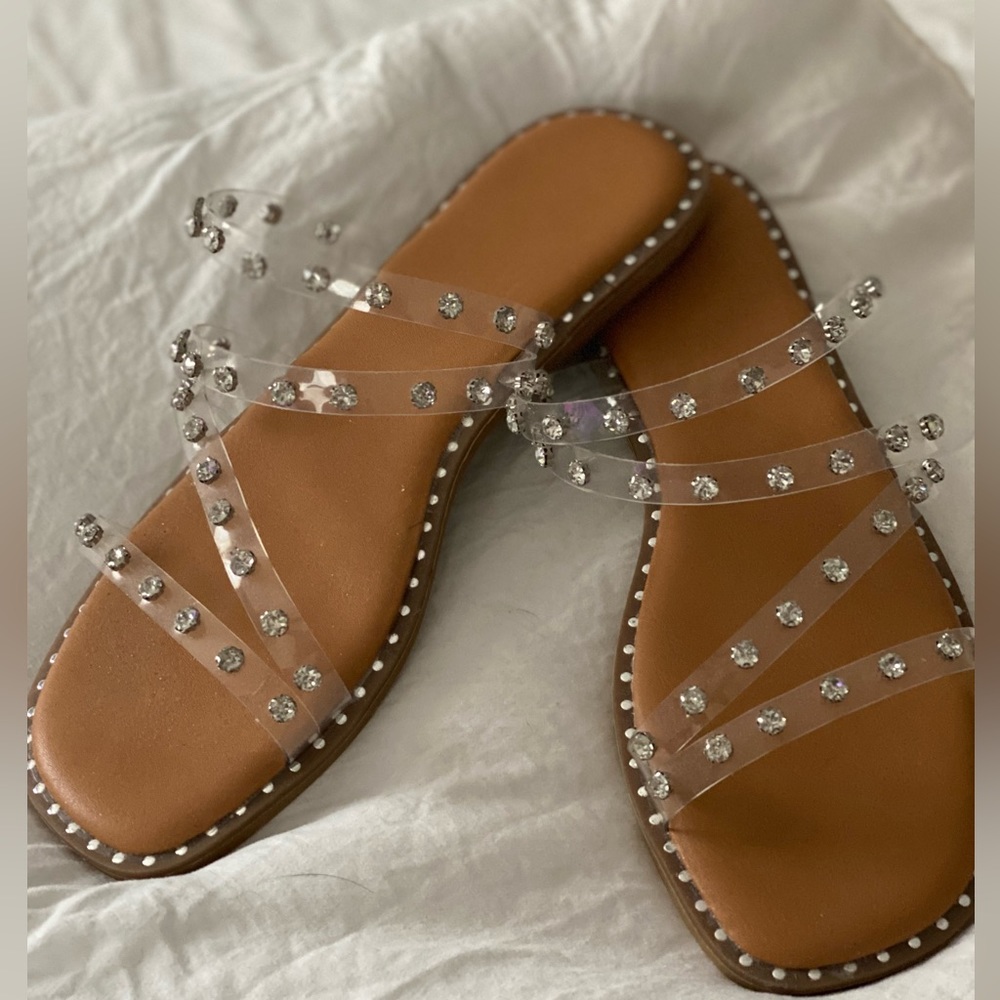 SHEIN rhinestone slide sandals